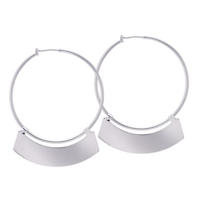 Designer silver fringe hoop earring